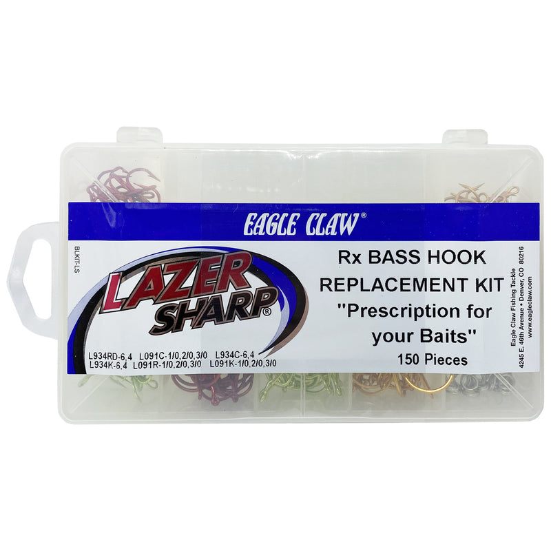 Eagle Claw Lazer Sharp Rx Bass Hook Replacement Kit - Cheap Tackle