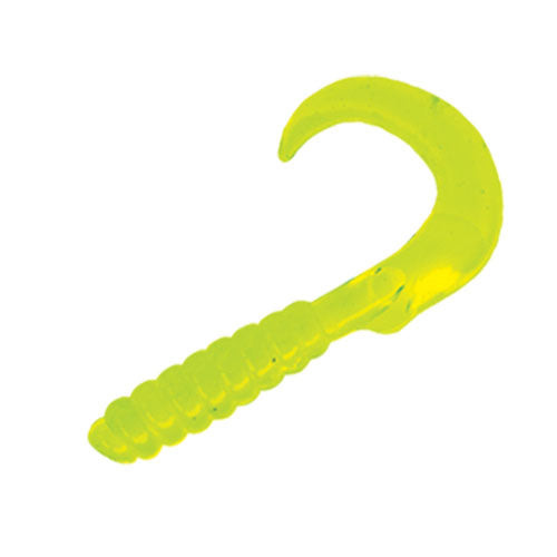 YUM 3" Walleye Grub Chartreuse Pearl 12pack - Cheap Tackle