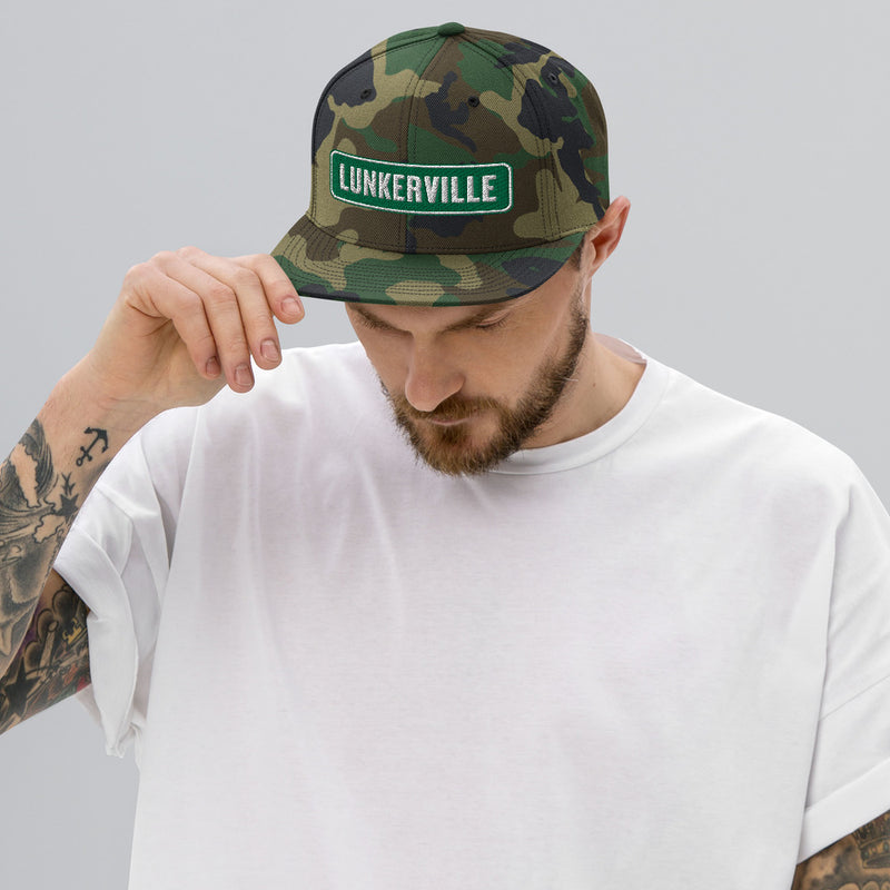 Lunkerville Camo Flat Bill Snapback Hat - Cheap Tackle Default Title