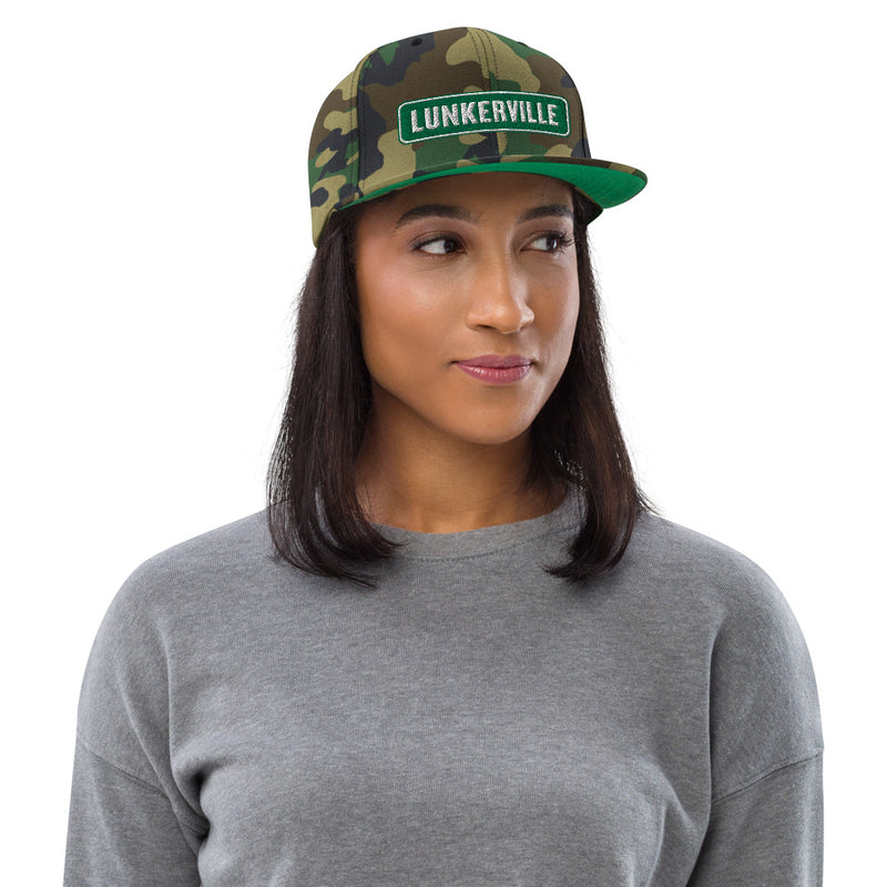 Lunkerville Camo Flat Bill Snapback Hat - Cheap Tackle