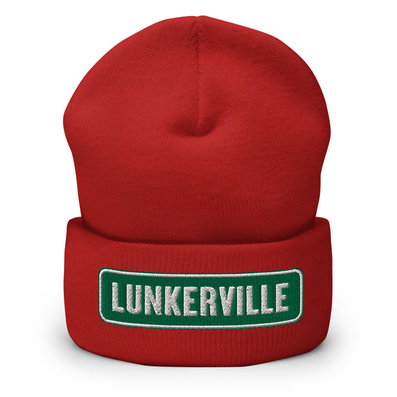 Lunkerville Cuffed Beanie - Cheap Tackle Red