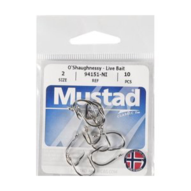 Mustad Size 2 O'shaughnessy Live Bait Hooks 10pack - Cheap Tackle