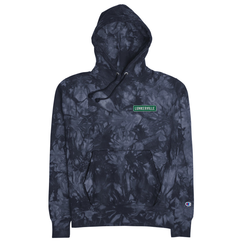 Lunkerville Unisex Champion tie-dye hoodie - Cheap Tackle Navy / S