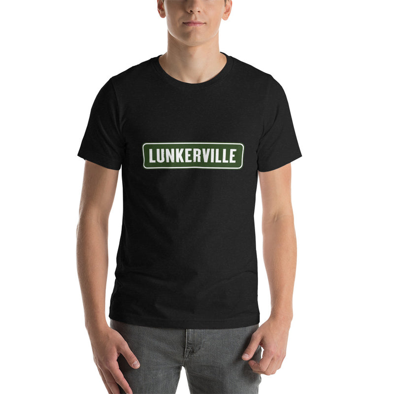 Lunkerville Short-Sleeve Unisex T-Shirt - Cheap Tackle Black Heather / XS
