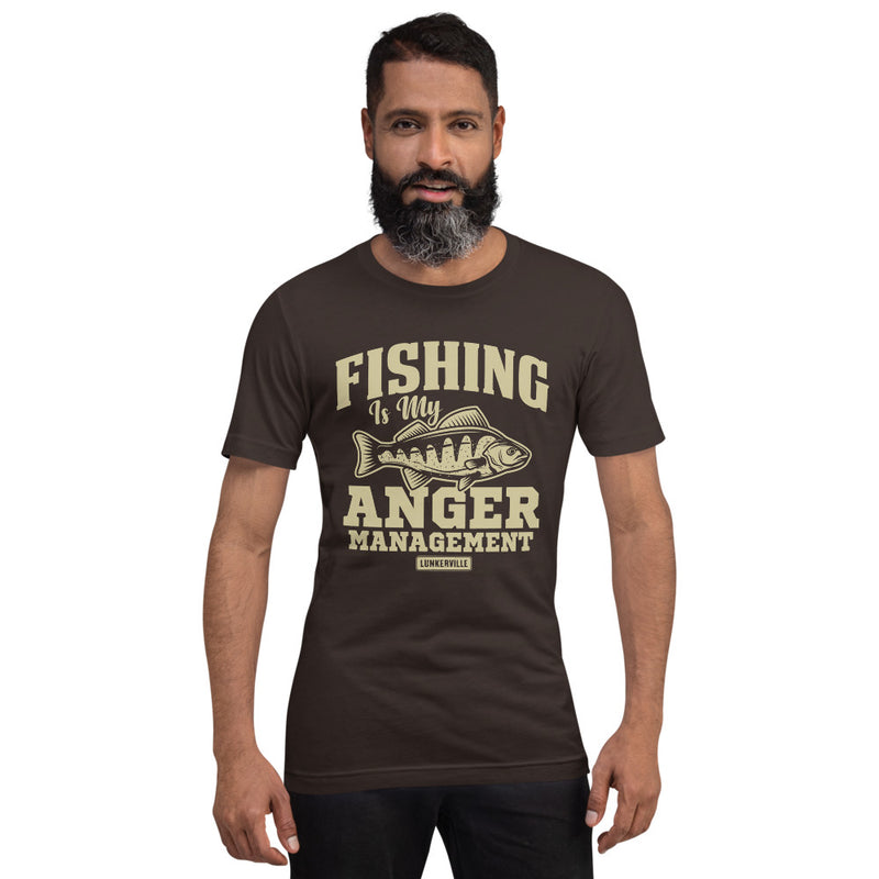 Lunkerville "Anger Management" Short-Sleeve Unisex T-Shirt - Cheap Tackle Brown / S