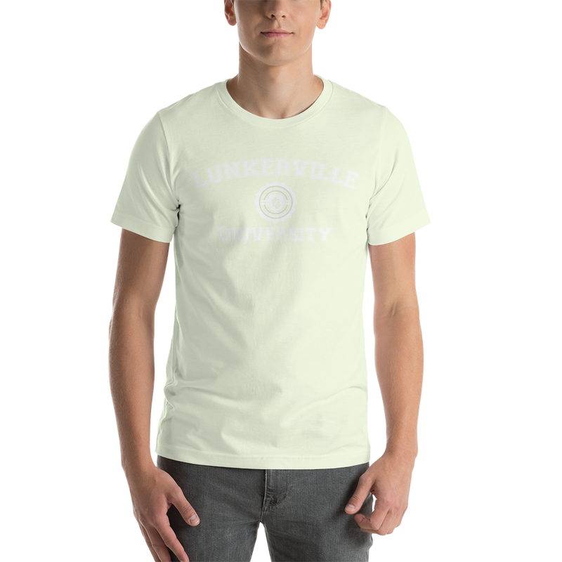 Lunkerville University Short-Sleeve Unisex T-Shirt - Cheap Tackle Citron / S
