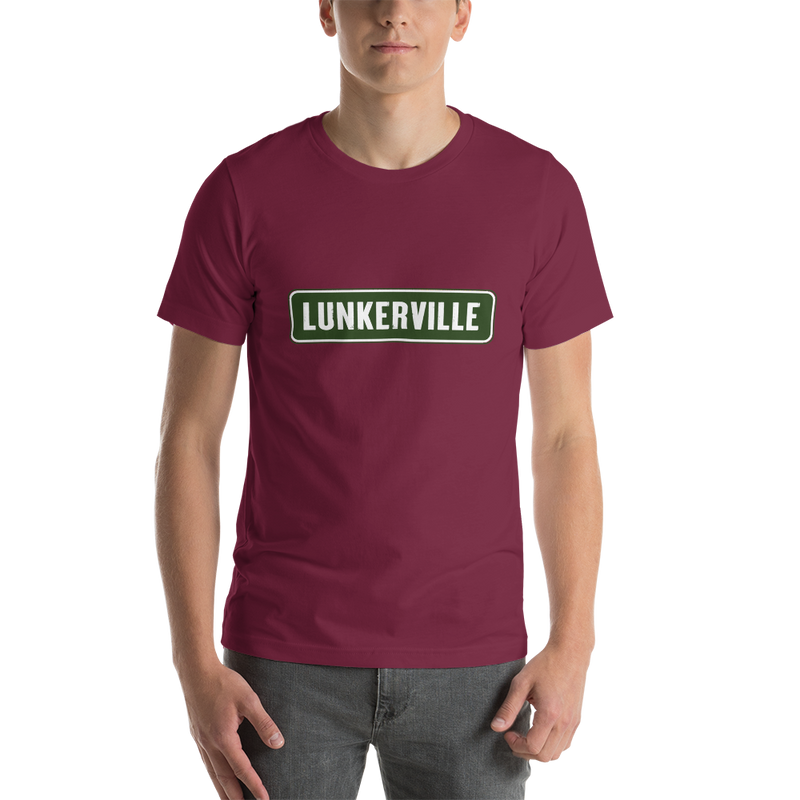 Lunkerville Short-Sleeve Unisex T-Shirt - Cheap Tackle Maroon / 3XL