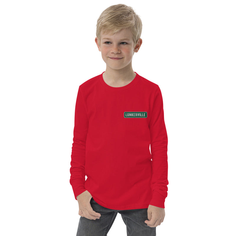 Lunkerville youth long sleeve tee - Cheap Tackle Red / S
